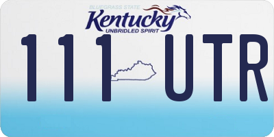 KY license plate 111UTR