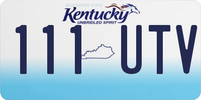 KY license plate 111UTV
