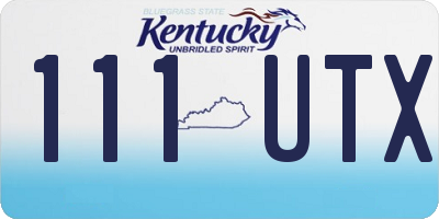 KY license plate 111UTX