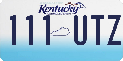 KY license plate 111UTZ