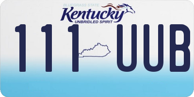 KY license plate 111UUB