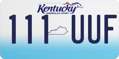 KY license plate 111UUF