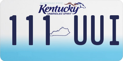 KY license plate 111UUI