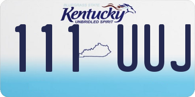 KY license plate 111UUJ