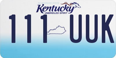 KY license plate 111UUK