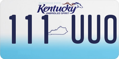 KY license plate 111UUO
