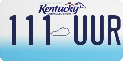 KY license plate 111UUR