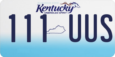 KY license plate 111UUS