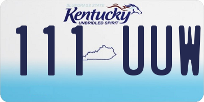 KY license plate 111UUW