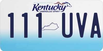 KY license plate 111UVA