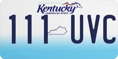 KY license plate 111UVC