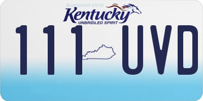 KY license plate 111UVD