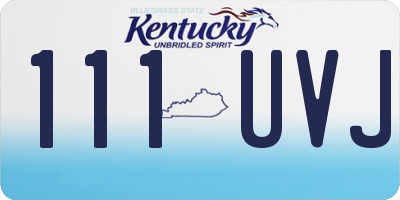 KY license plate 111UVJ