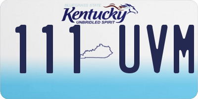 KY license plate 111UVM