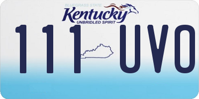 KY license plate 111UVO