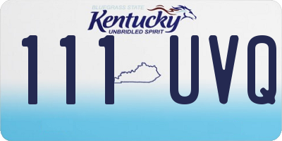KY license plate 111UVQ