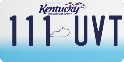KY license plate 111UVT