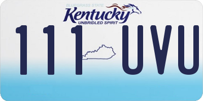 KY license plate 111UVU