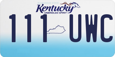KY license plate 111UWC