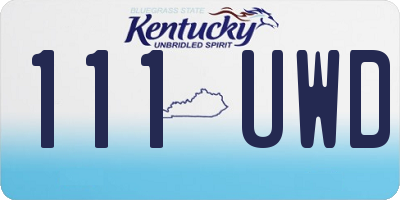 KY license plate 111UWD