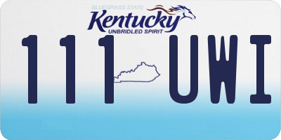 KY license plate 111UWI