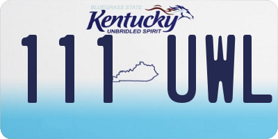 KY license plate 111UWL