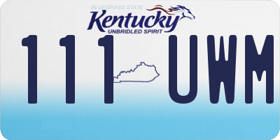 KY license plate 111UWM