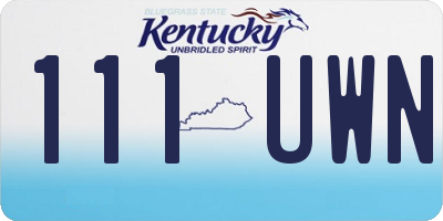 KY license plate 111UWN