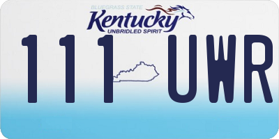 KY license plate 111UWR