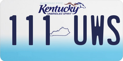KY license plate 111UWS
