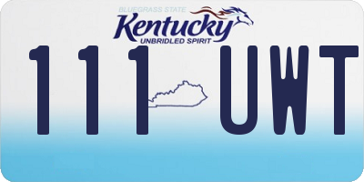 KY license plate 111UWT