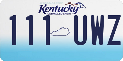 KY license plate 111UWZ
