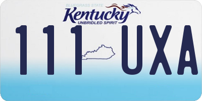 KY license plate 111UXA