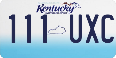 KY license plate 111UXC