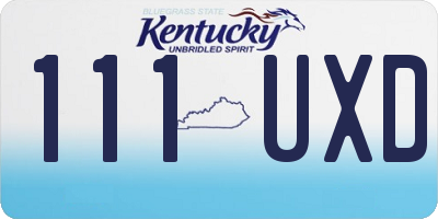 KY license plate 111UXD
