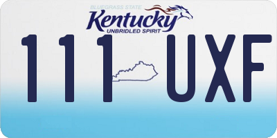 KY license plate 111UXF