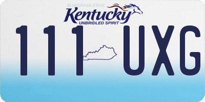 KY license plate 111UXG