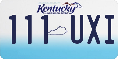 KY license plate 111UXI