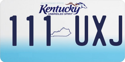 KY license plate 111UXJ