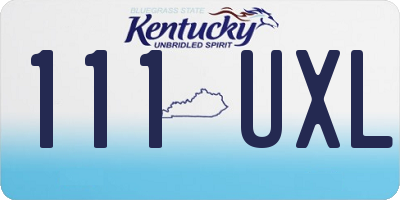 KY license plate 111UXL