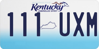 KY license plate 111UXM