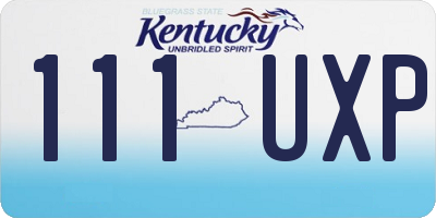 KY license plate 111UXP