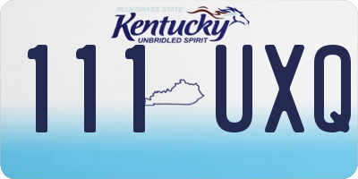 KY license plate 111UXQ