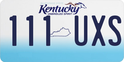 KY license plate 111UXS