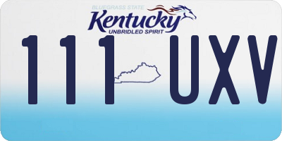 KY license plate 111UXV