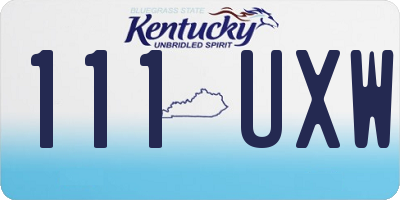 KY license plate 111UXW