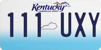 KY license plate 111UXY