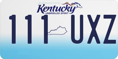 KY license plate 111UXZ
