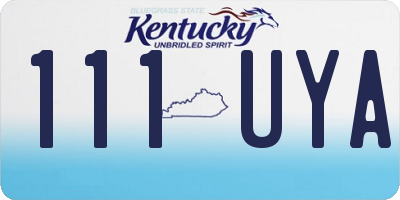 KY license plate 111UYA