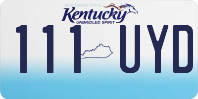 KY license plate 111UYD